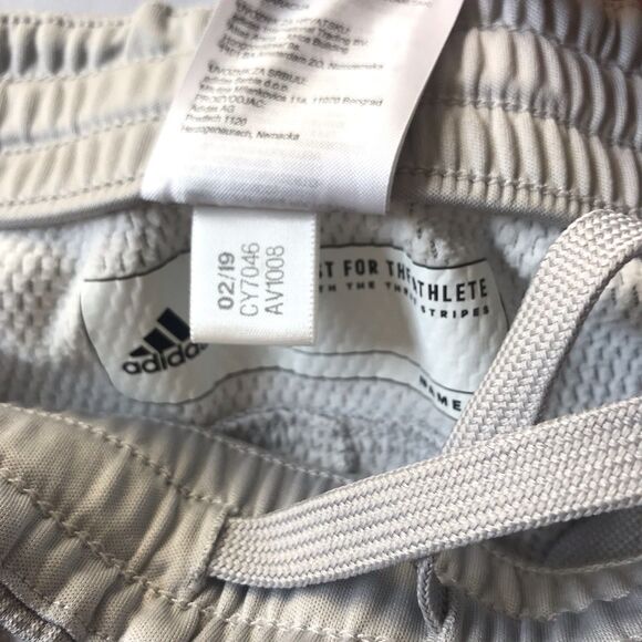 Adidas Pants Womens Large Gray Track Pants Sweatpants Tapered Zip Hems Pockets - Picture 6 of 9